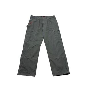 Wrangler RIGGS WORKWEAR double knee Cargo Pants Green Relaxed Fit Mens 36x30
